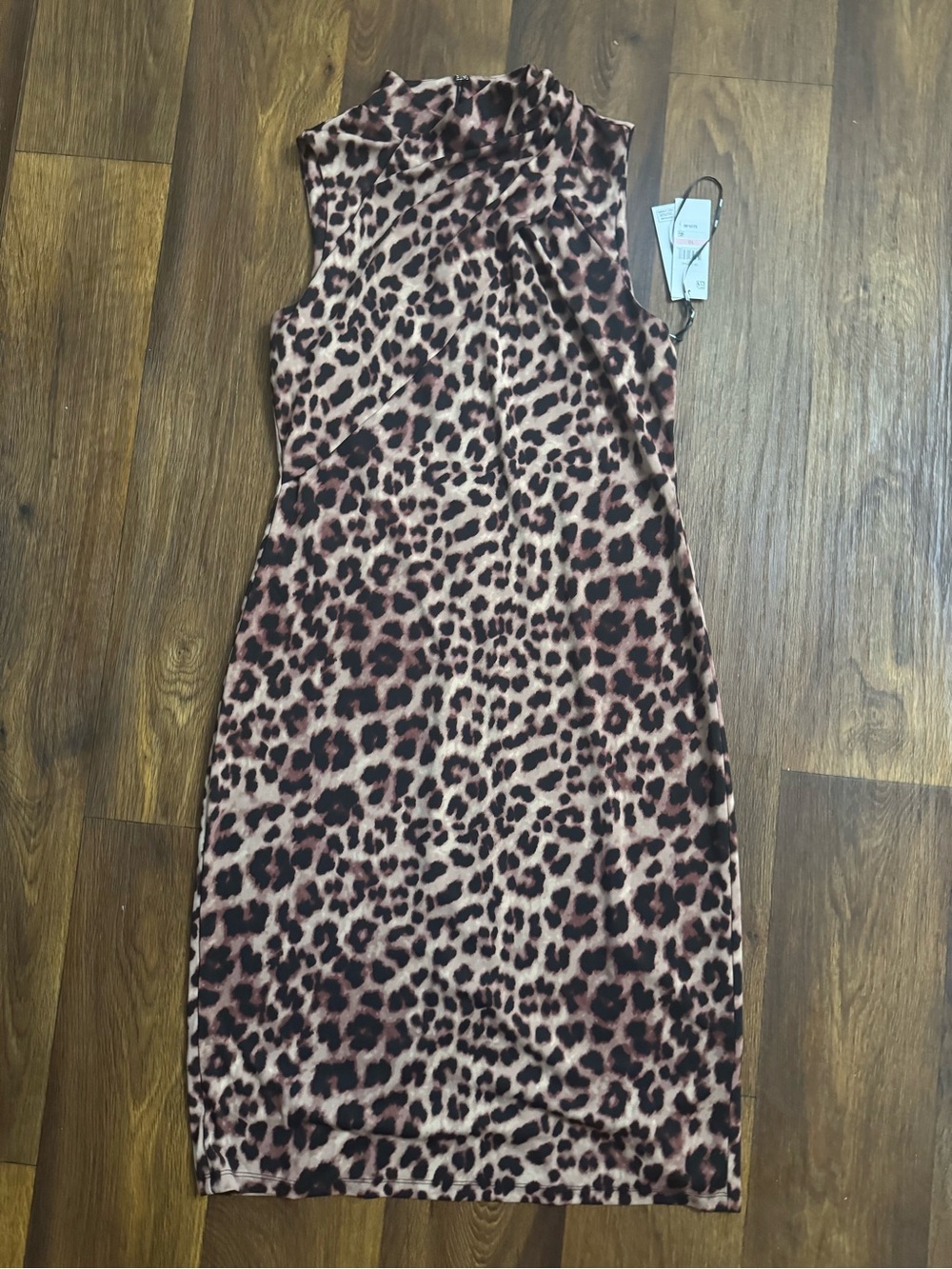 DKNY Sleeveless Leopard-Print Midi Dress -